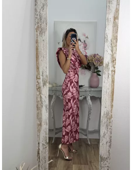 Vestido Alcalá flores grandes buganvilla