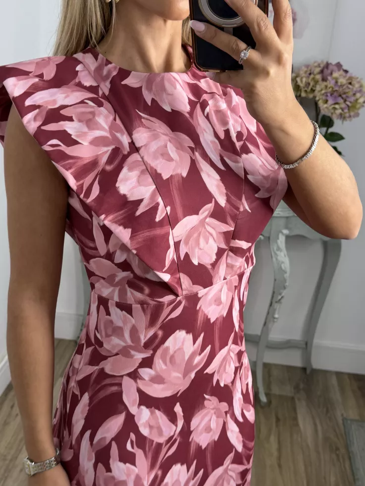 Vestido Alcalá flores grandes buganvilla