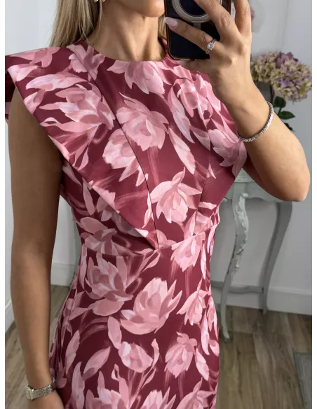 Vestido Alcalá flores grandes buganvilla