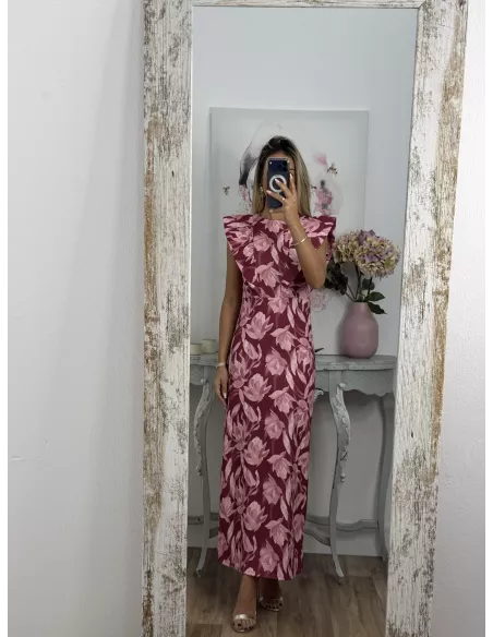 Vestido Alcalá flores grandes buganvilla