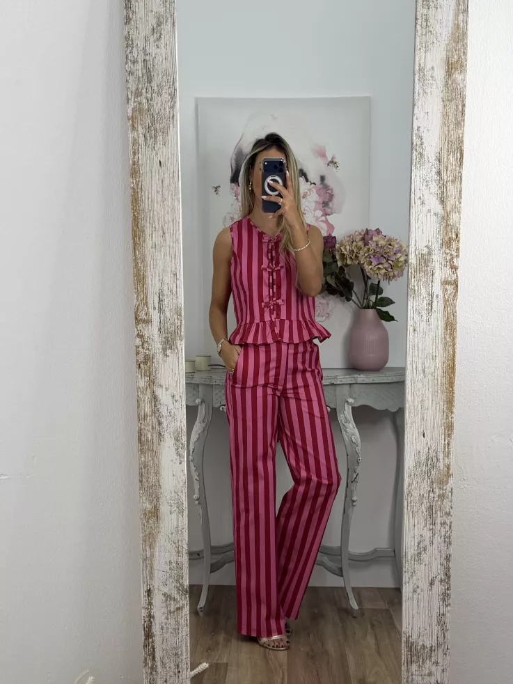 Conjunto Becky rojo y rosa