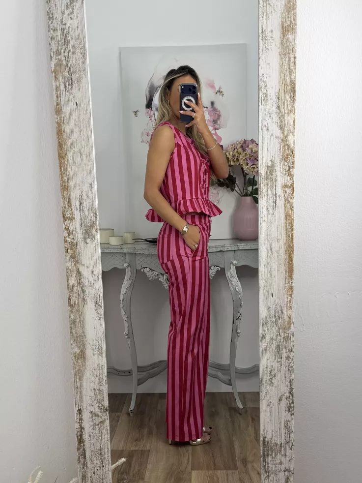 Conjunto Becky rojo y rosa