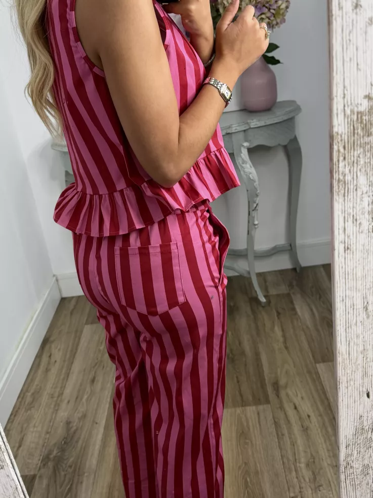 Conjunto Becky rojo y rosa