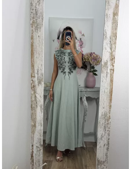 Vestido Bruna verdeagua