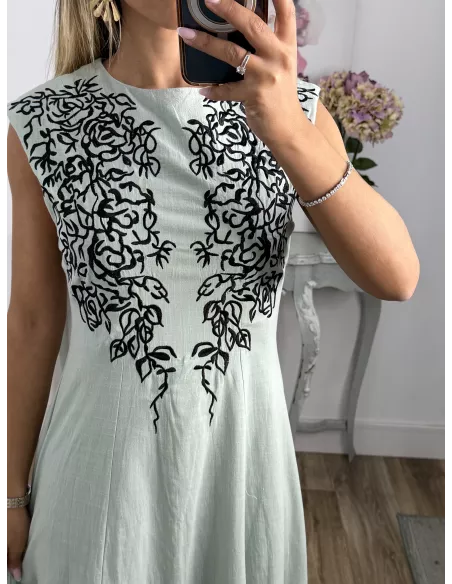 Vestido Bruna verdeagua