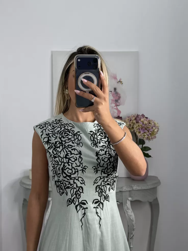 Vestido Bruna verdeagua