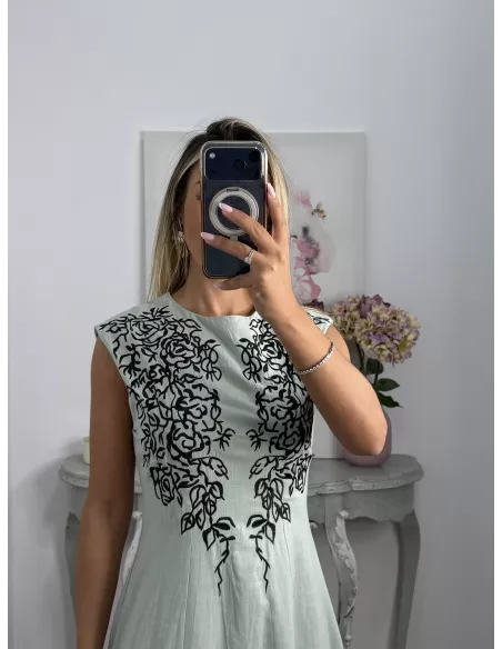 Vestido Bruna verdeagua