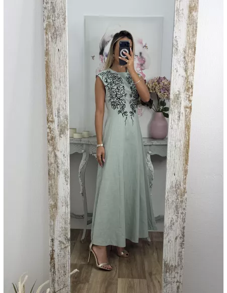 Vestido Bruna verdeagua