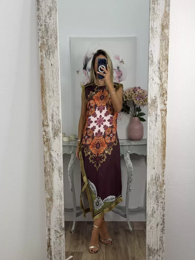 Vestido Perla burdeos