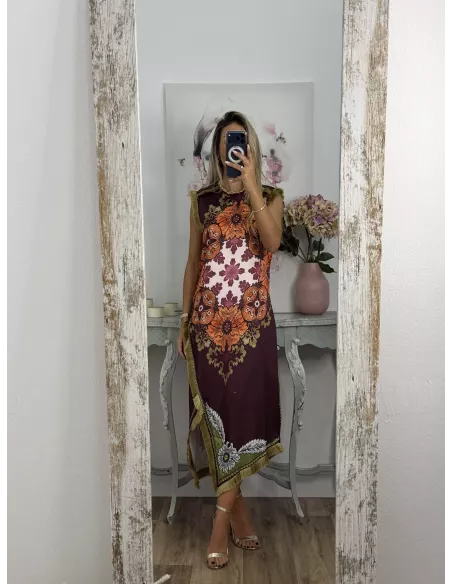 Vestido Perla burdeos