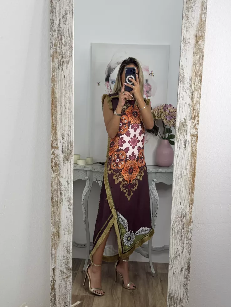 Vestido Perla burdeos