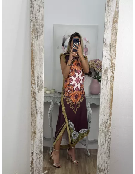 Vestido Perla burdeos