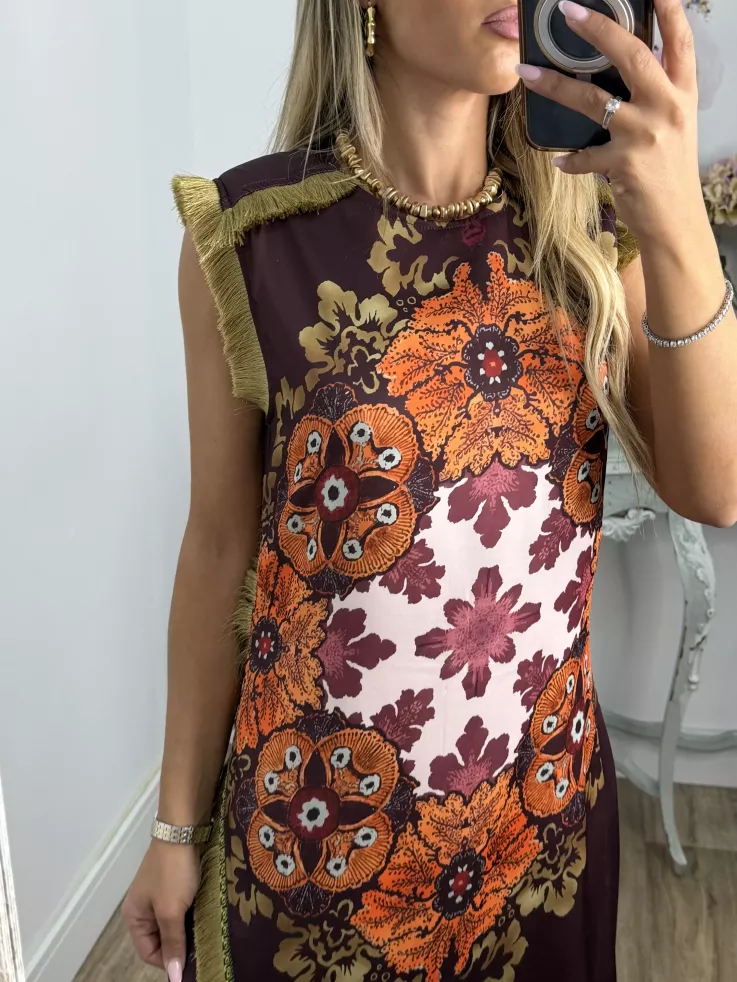 Vestido Perla burdeos