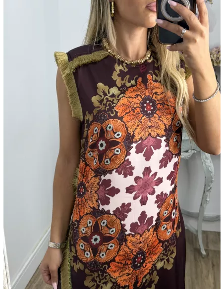 Vestido Perla burdeos