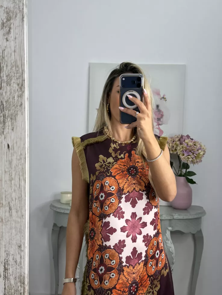 Vestido Perla burdeos