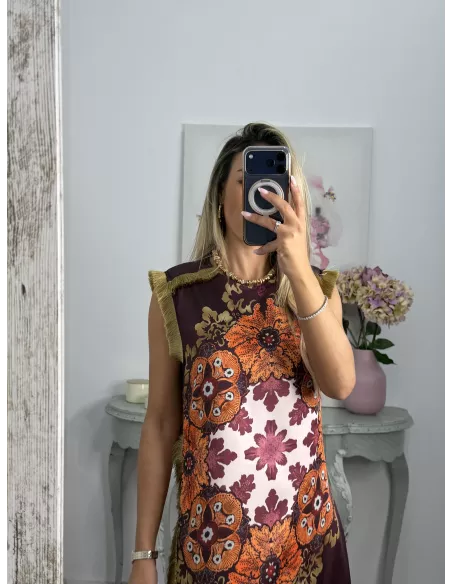Vestido Perla burdeos