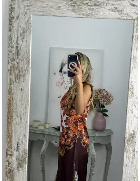 Vestido Perla burdeos