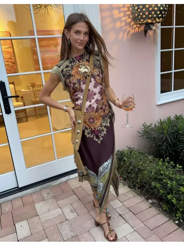 Vestido Perla burdeos