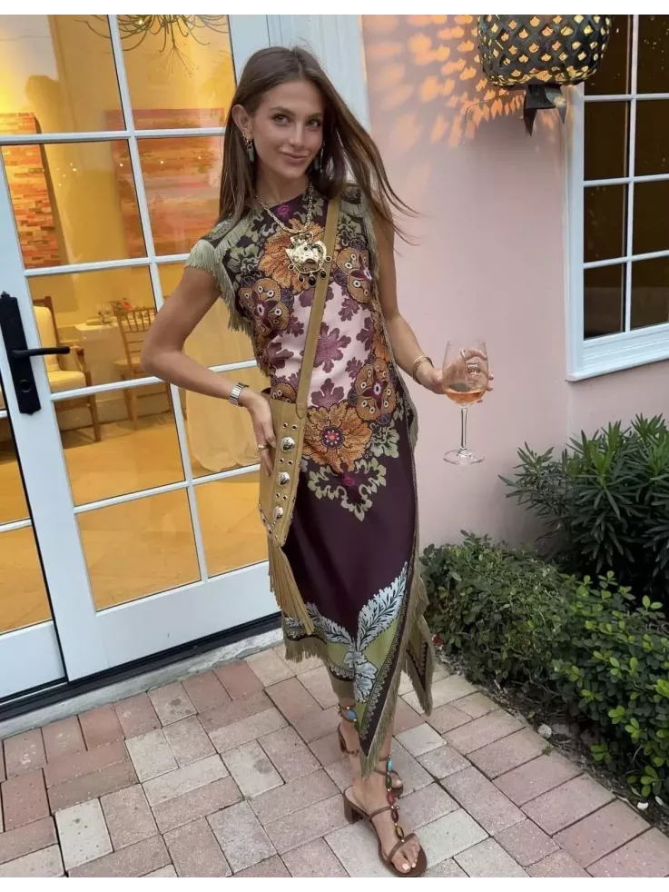 Vestido Perla burdeos