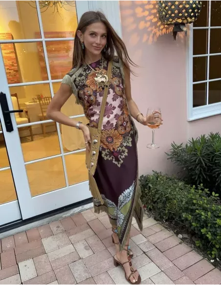 Vestido Perla burdeos