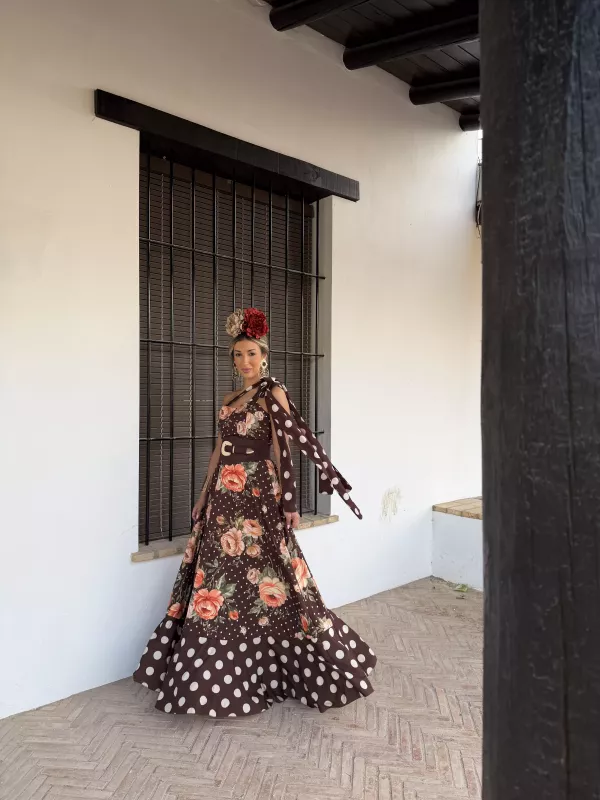 Bata Azahara choco flores