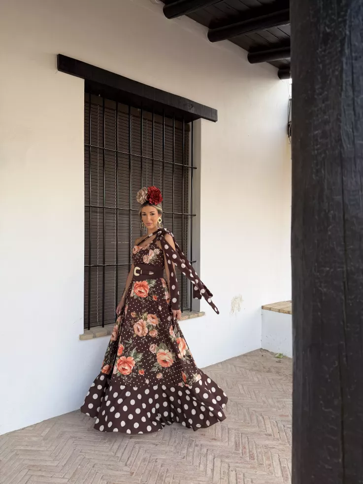 Bata Azahara choco flores
