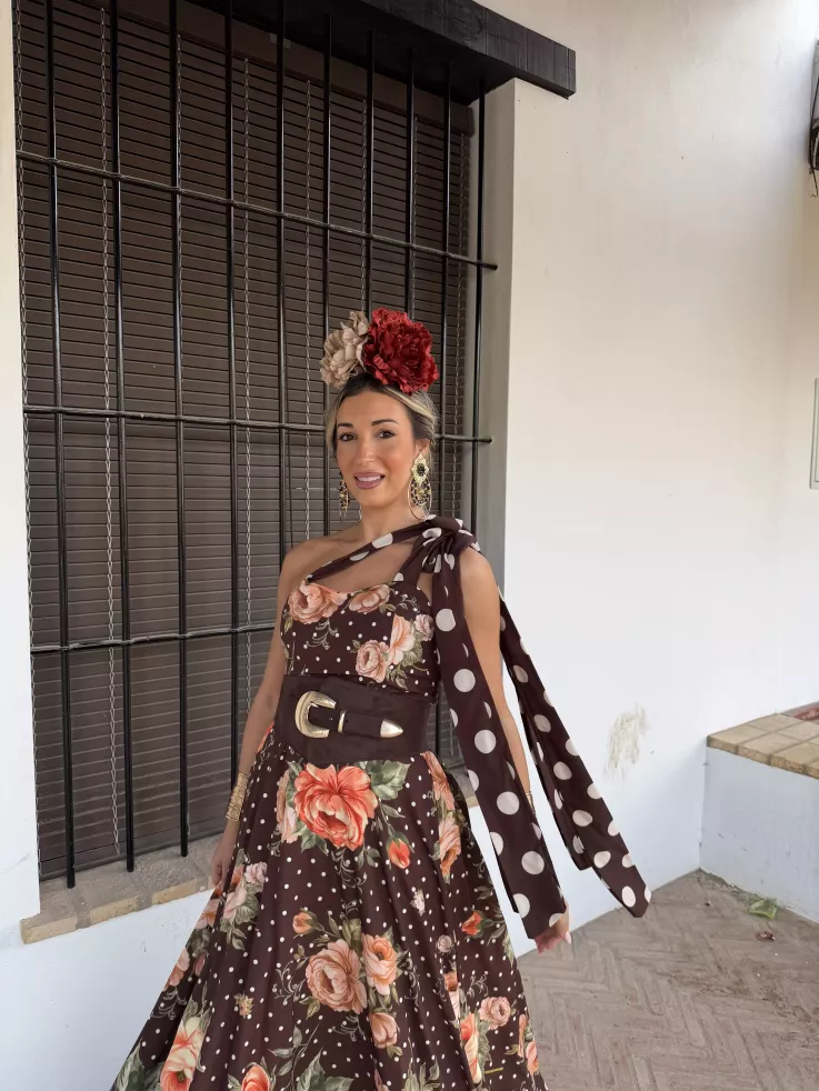 Bata Azahara choco flores