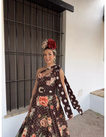 Bata Azahara choco flores