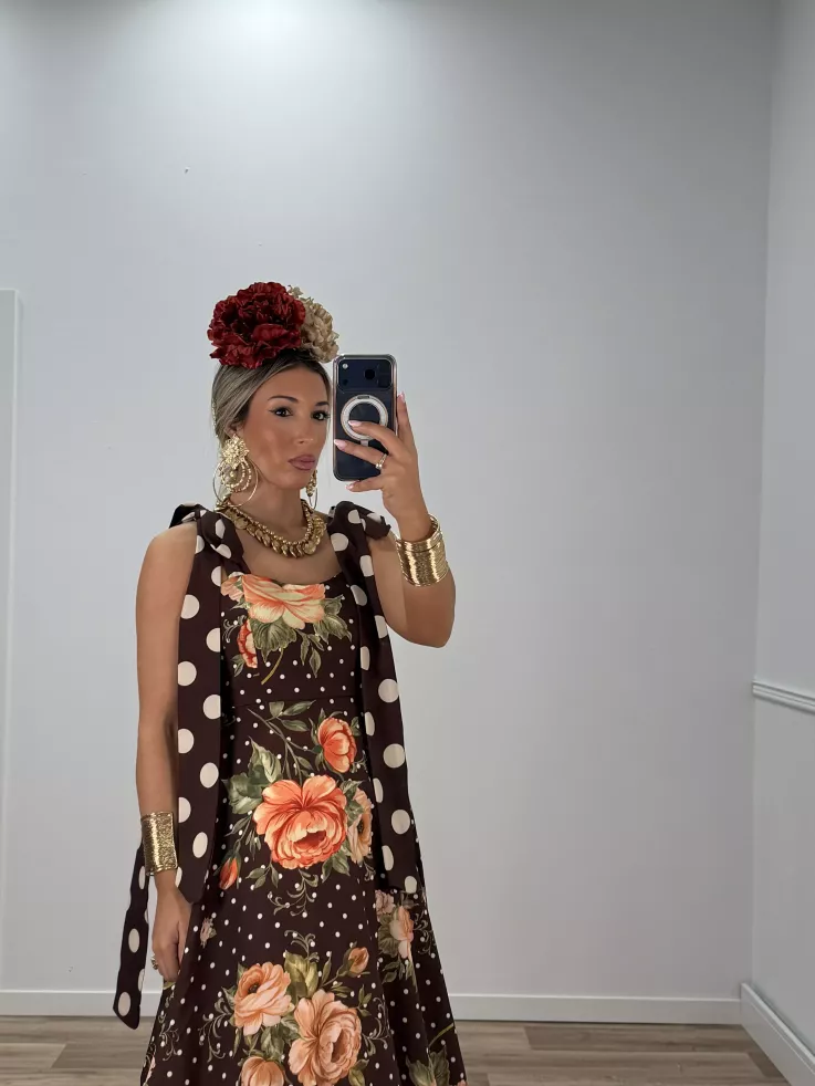 Bata Azahara choco flores