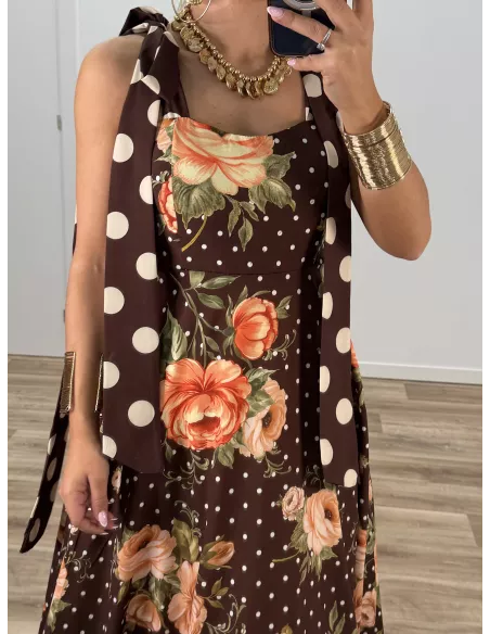 Bata Azahara choco flores