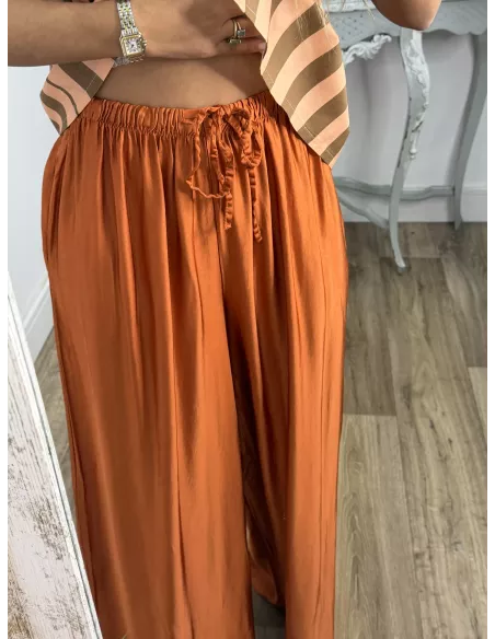Pantalón Aura satinado naranja