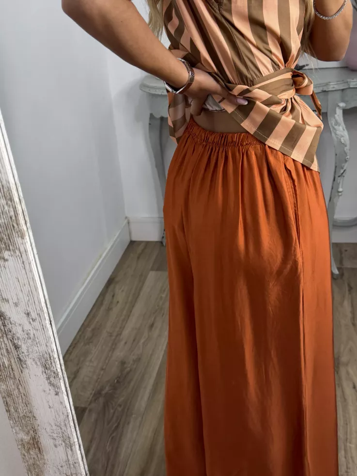 Pantalón Aura satinado naranja