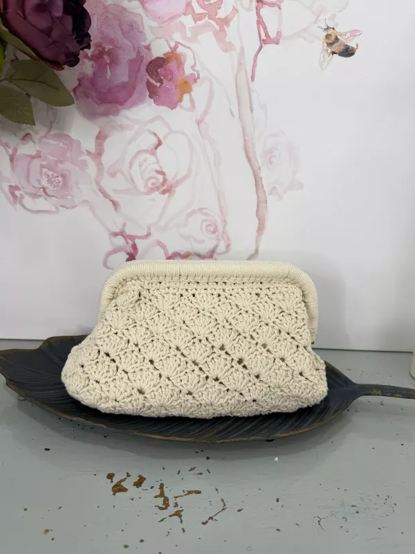 Bolso beige de punto