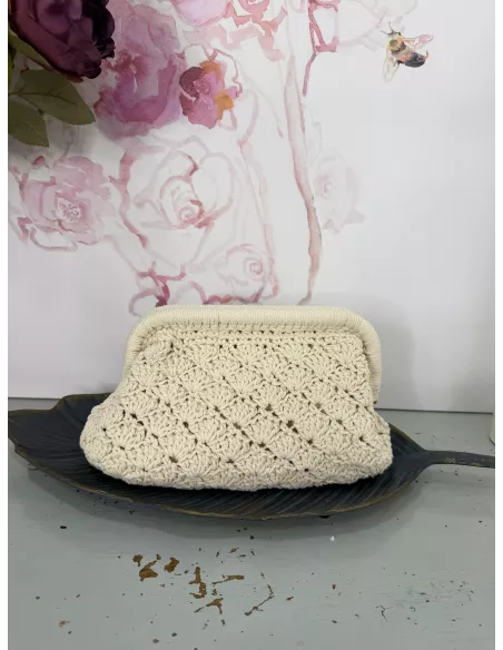 Bolso beige de punto