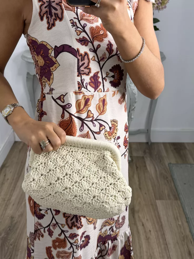 Bolso beige de punto