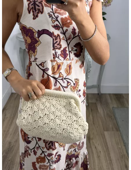 Bolso beige de punto