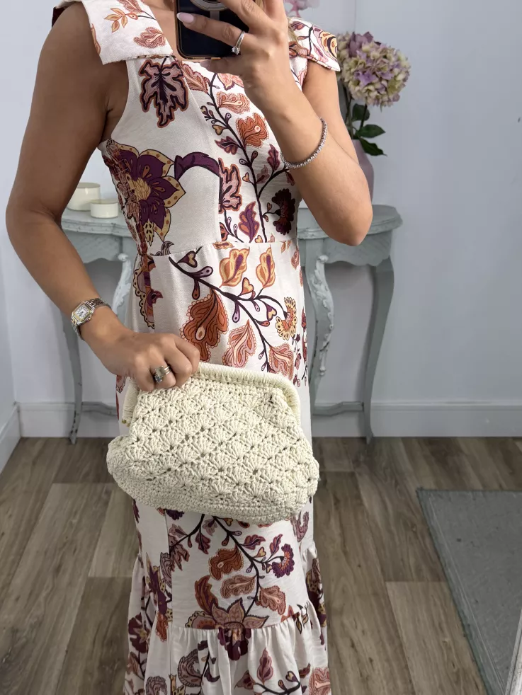 Bolso beige de punto