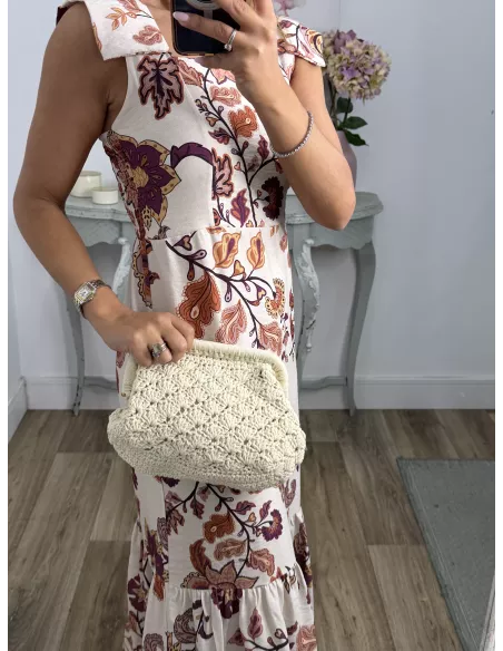 Bolso beige de punto