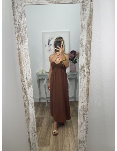 Vestido con escote de crochet
