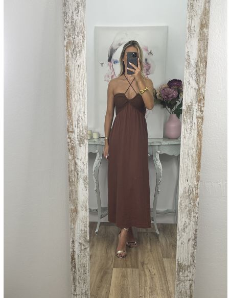 Vestido con escote de crochet