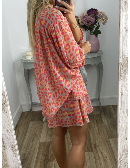 Conjunto camisa y short animal print