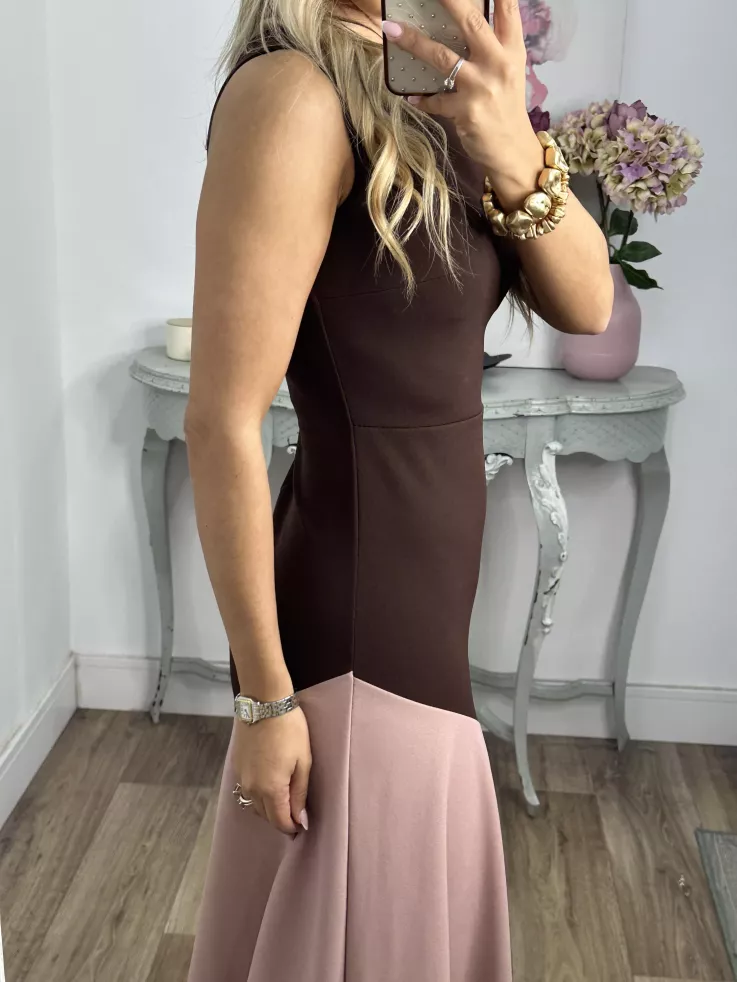 Vestido Jerez choco y rosa