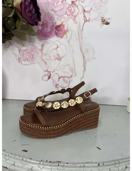 Cuñas marrón con monedas