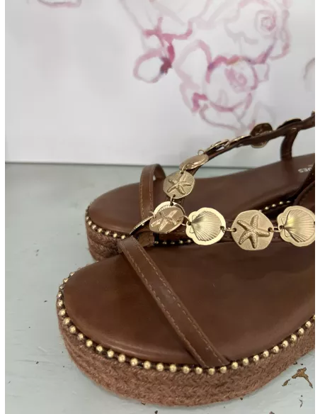 Cuñas marrón con monedas
