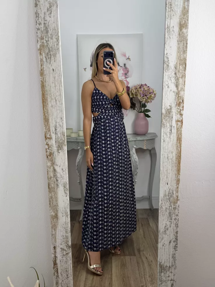 Vestido Vera azul bordado