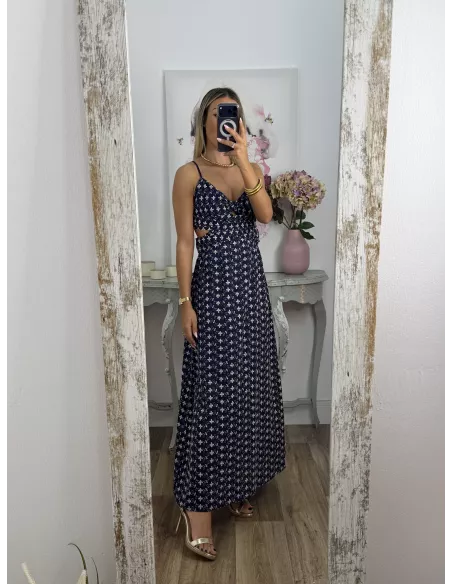 Vestido Vera azul bordado