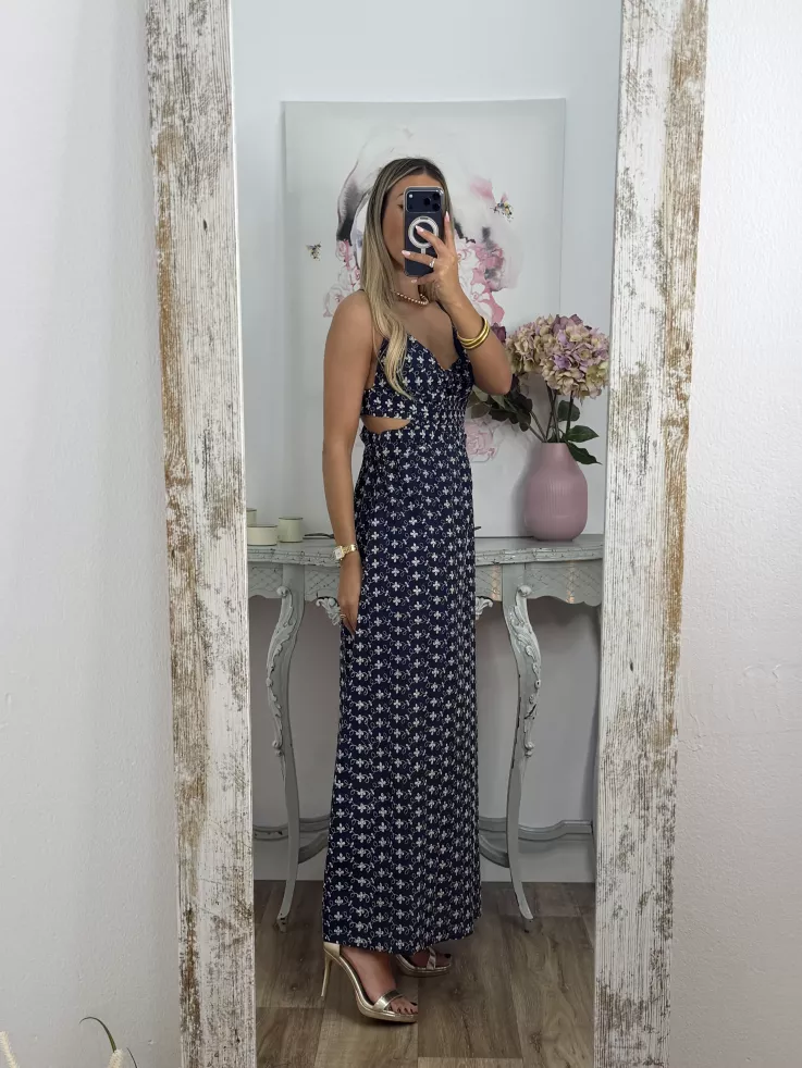 Vestido Vera azul bordado