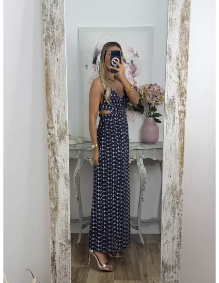 Vestido Vera azul bordado