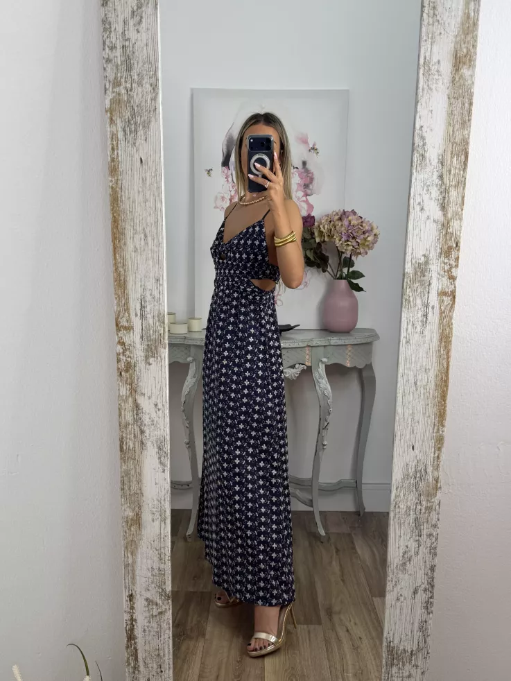 Vestido Vera azul bordado