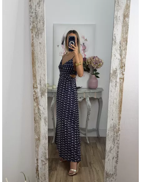 Vestido Vera azul bordado